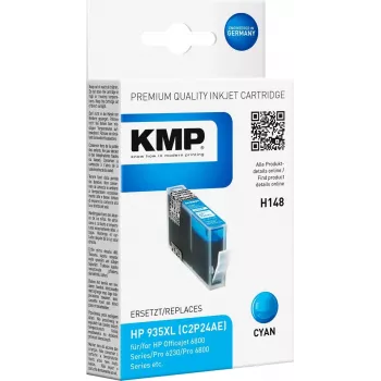 KMP H148 cartuccia d'inchiostro ciano compatibile High Yield per HP OfficeJet 6812, 6815, 6820, 6822, 6825, Pro 6235 (15 ml, 825 pagine) 1744,0003