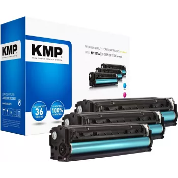 KMP 1236,0030 cartucce toner compatibili multi-pack per HP LaserJet Pro 200 color M251n/M251nw - ciano, magenta, giallo (confezione da 3, 1800 pagine ciascuna)