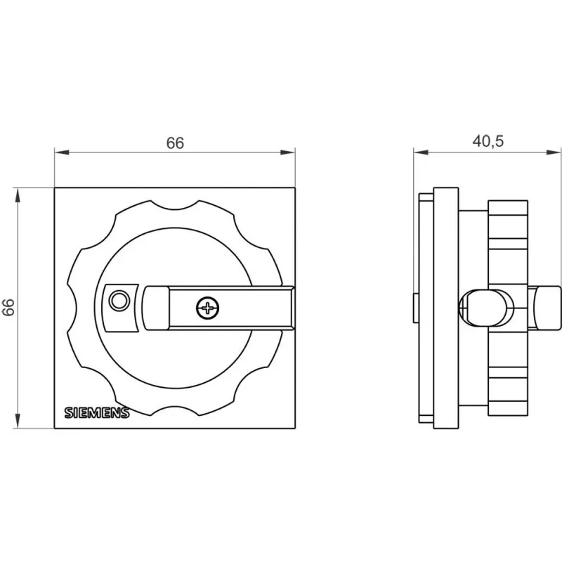 Siemens SIRIUS 3LD azionamento rotante 3LD9224-3B, maniglia rossa/pannello frontale giallo, IP65, bloccabile