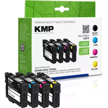 KMP MULTIPACK E201V - confezione da 4 - nero, giallo, ciano, magenta - compatibile - cartuccia d'inchiostro (alternativa a: Epson 603XL) (1650,4005)