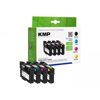KMP MULTIPACK E201V - confezione da 4 - nero, giallo, ciano, magenta - compatibile - cartuccia d'inchiostro (alternativa a: Epson 603XL) (1650,4005)