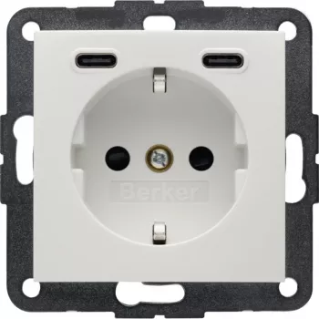 Berker Presa SCHUKO con USB-C PD 20W, S.1, bianco polare lucido 48158989