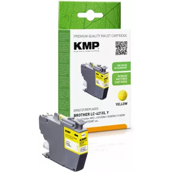 Cartuccia d'inchiostro gialla rigenerata KMP per Brother MFC-J1010DW (LC421XLY, 500 pagine, 7 ml) 1548,4009