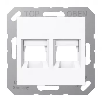 Jung AS 500 Placca 2 posti per AMP Modular Jack, bianco alpino A1569-2WEWW