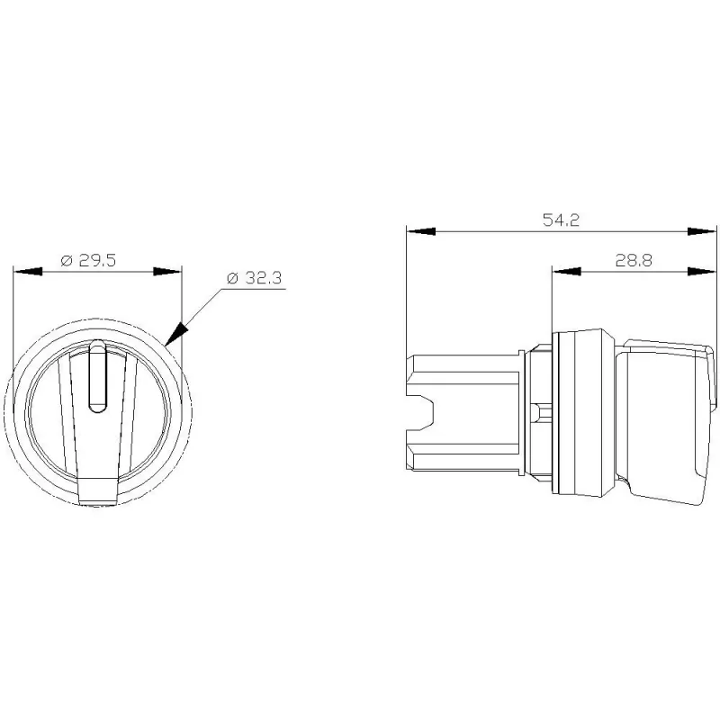 Siemens SIRIUS ACT elemento frontale selettore, bianco, 2 posizioni, 22mm 3SU1002-2BN60-0AA0