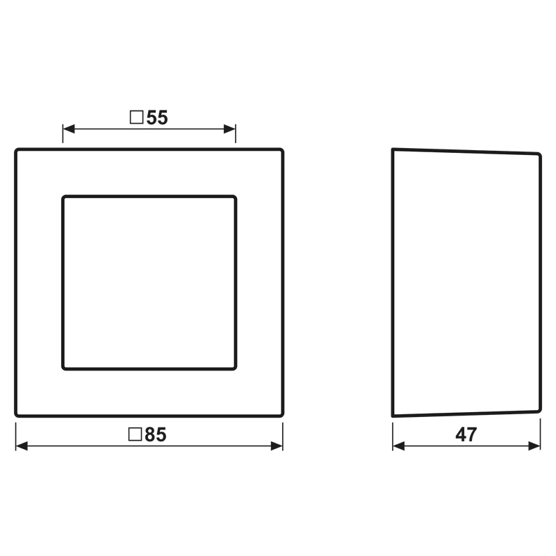 JUNG A 5581 BF A SWM Cappuccio da parete 1 posto, A CUBE, termoplastica verniciata, nero grafite opaco