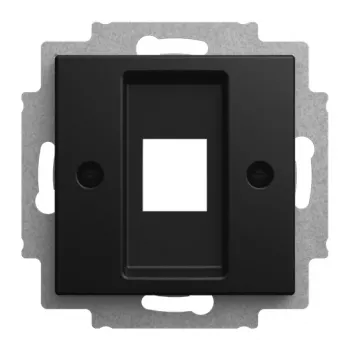 BUSCH-JAEGER Placca centrale Modular Jack 1 posto con anello di supporto, nero opaco 2CKA001753A0248