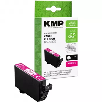 KMP cartuccia d'inchiostro magenta compatibile con Canon CLI-526 M (1513,4006)