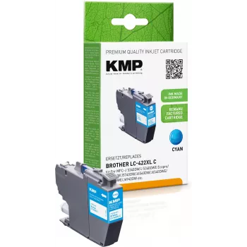 KMP cartuccia d'inchiostro ciano rigenerata per Brother LC422XLC (1500 pagine)