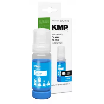KMP inchiostro di ricarica ciano 70 ml per Canon GI-55C (6289C001) 1587,5003