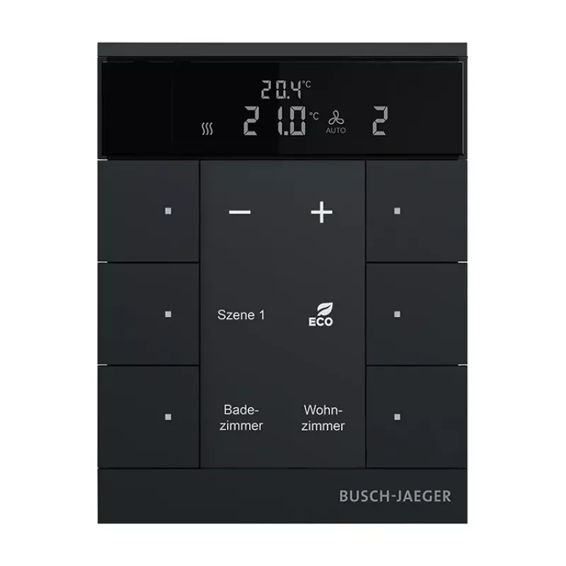 Busch-Jaeger termostato ambiente 6 posti nero opaco SBR-F-6.0.11-885 (2CKA006220A0900)