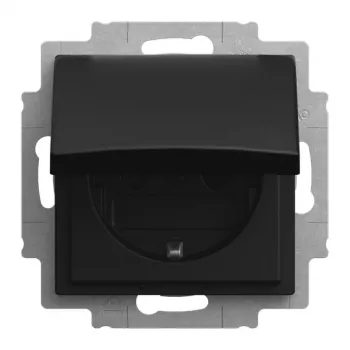 Busch-Jaeger presa SCHUKO® con coperchio a scatto, nero opaco (2CKA002013A5540)