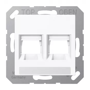 Jung A1569-2NAWEWW placca centrale per moduli radiali AMP NETCONNECT, 2 moduli, bianco alpino
