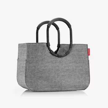 reisenthel loopshopper L cesto della spesa, Twist Silver, 25 L, struttura in alluminio, poliestere OR7052