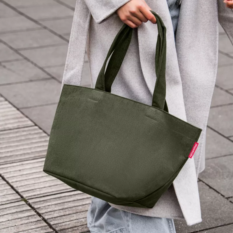 reisenthel Shopper M cord dark matcha borsa per la spesa ZS5057 - capacità 15 litri
