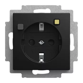 Busch-Jaeger FI-Schukomat presa SCHUKO con interruttore differenziale, 16 A, 10 mA, da incasso, nero opaco 2CKA003116A0673