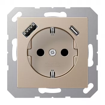 JUNG presa SCHUKO con USB Type-A e Type-C A1520-15CACH