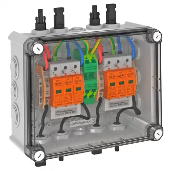 OBO VG-BC900S11 soluzione di sistema fotovoltaico in custodia, 2x1 stringa PV su 2 uscite, SPD tipo 2, 900 V DC 5088565