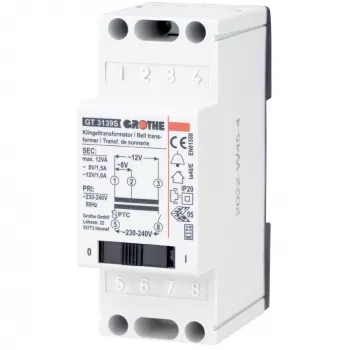 Grothe GT 3139 S trasformatore per campanello 8/12V 1,3/1A con interruttore di rete 14049