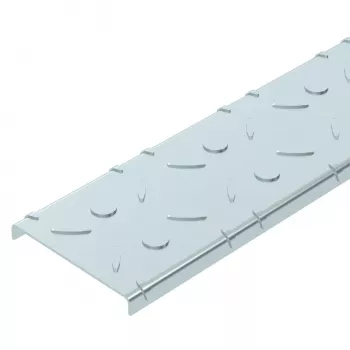 OBO Bettermann DBKR 100 FS Copertura in lamiera mandorlata per canaline portacavi calpestabili, 100x3000 mm, acciaio, zincato a nastro (6049119)