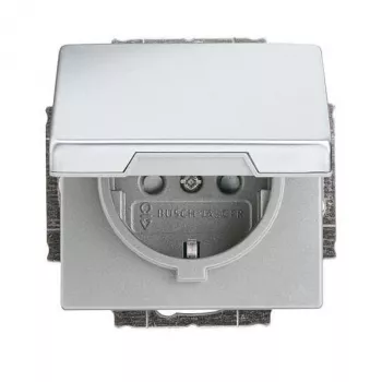 Busch-Jaeger presa SCHUKO, acciaio inox, 16 A, 250 V, da incasso, morsetti senza viti, protezione bambini 2CKA002018A1521