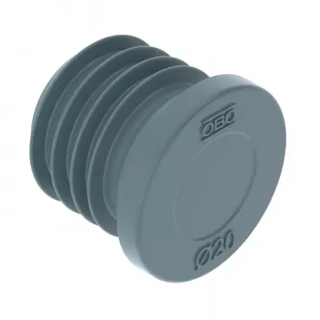 OBO Bettermann 2003737 Tappo di chiusura M25, poliammide, grigio chiaro, 25 pz.