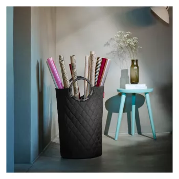 Reisenthel loophome M cesto portatutto – nero, struttura in alluminio, poliestere, 15 L, pieghevole VS7071