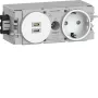 Hager presa SCHUKO da incasso Winsta con caricabatterie 2x USB-C PD 20W, bianco puro GS17009016