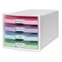 HAN IMPULS cassettiera DIN A4, 4 cassetti, rosa/viola/blu/verde 1013-129D