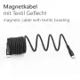 MAXTRACK C532-1L cavo spiralato USB 2.0, USB-A a USB-C, 1 m, nero, contatti dorati
