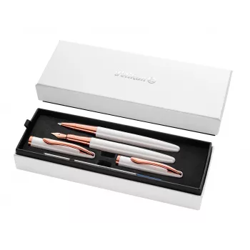 Pelikan Jazz Noble Elegance White set di scrittura (penna stilografica e penna a sfera, pennino medio) 400197471
