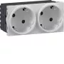 HAGER GS20229016 Presa SCHUKO, 2 posti, 33°, bianco traffico