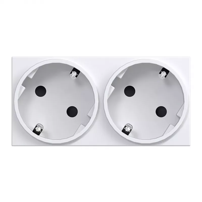HAGER GS20229016 Presa SCHUKO, 2 posti, 33°, bianco traffico