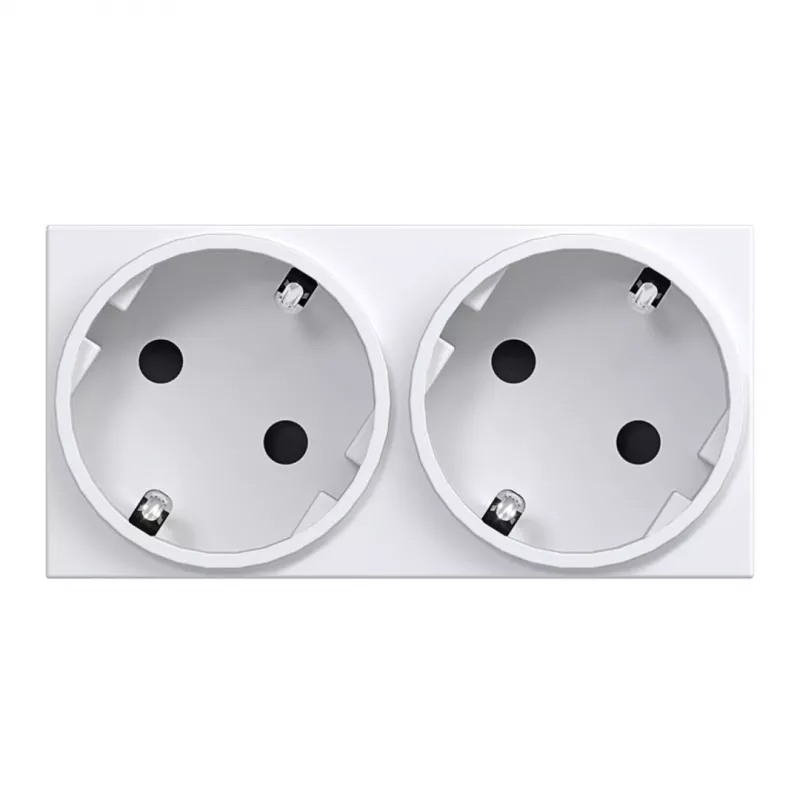HAGER GS20229016 Presa SCHUKO, 2 posti, 33°, bianco traffico