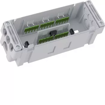 Hager scatola di derivazione GKVD26WK01 per sistemi di canale da parapetto 2x 5G2.5 + 6x 3G1