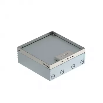 OBO Bettermann UDHO 2R Cassetta da pavimento con 2x2 prese VDE Schuko, coperchio in acciaio inox 7427300