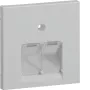 Hager GZUAE2A7035 Copertura centrale per 2 prese di connessione UAE/RJ45, grigio chiaro RAL 7035