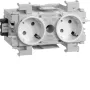 HAGER GS20119016 presa doppia 45° invertita con bloccaggio frontale, grigio