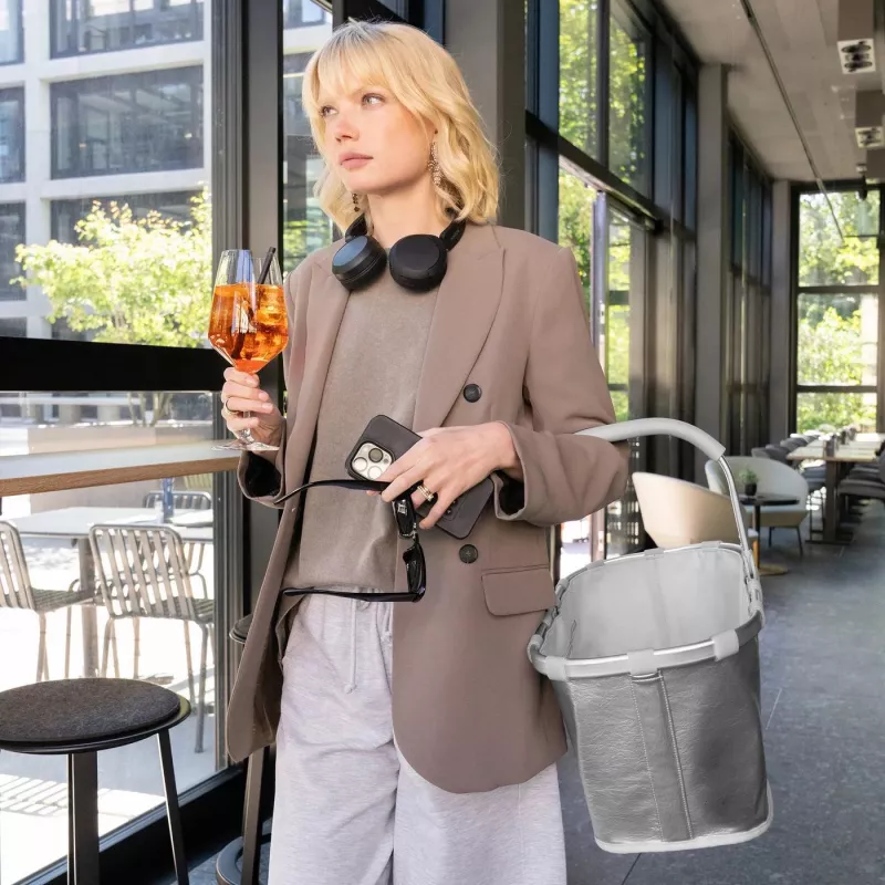 reisenthel Carrybag cesto della spesa Silver Crackle BK7088 22L