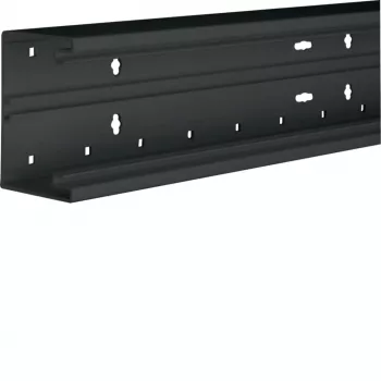 Hager BR6510019011 Tehalit BR base canale portacavi, PVC, nero grafite, 80mm, bloccaggio frontale, 2m