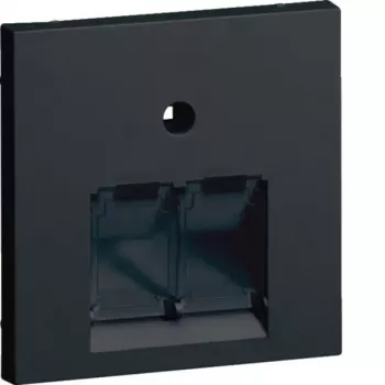Hager placca centrale GZUAE2A9011 UAE 2 posti nero grafite - placca centrale - nero