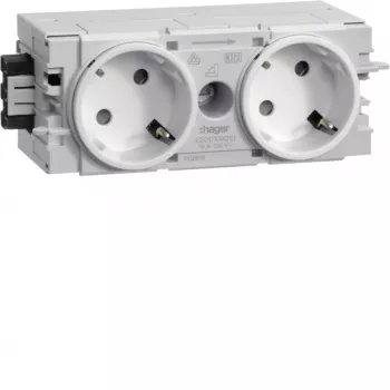 HAGER GS20109016 presa a 2 vie profilo C 45° bianco traffico