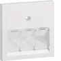 Hager GZUAE3A9016 placca centrale per prese dati UAE, 3 vie, bianco traffico (RAL 9016)
