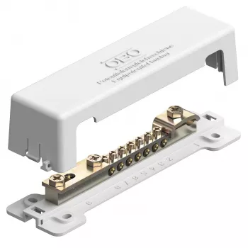 OBO Bettermann Barra equipotenziale 188mm, ottone, bianco (5015075)