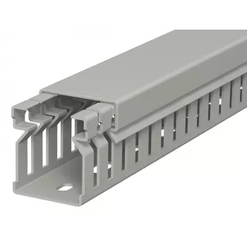 OBO Bettermann LK4 30025 Canalina di cablaggio, fessurata, 30x25 mm, 2 m, grigia 6178005