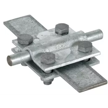 DEHN connettore a croce St/tZn per conduttori tondi 8-10 mm e piatti 30 mm 318201