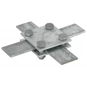 DEHN 318033 connettore a croce per conduttore piatto 30x3-4mm, acciaio zincato a caldo