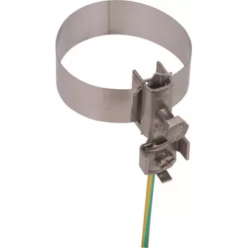 DEHN collare per tubo di messa a terra per conduttore piatto o tondo, diametro tubo 26,9–165 mm, acciaio inox, 540912