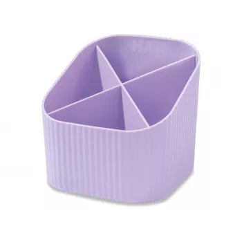 HAN X-LOOP portapenne viola pastello in plastica 4 scomparti 11,1 x 11,1 x 10,5 cm (17238-887D)