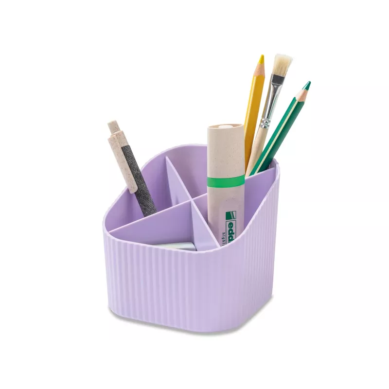 HAN X-LOOP portapenne viola pastello in plastica 4 scomparti 11,1 x 11,1 x 10,5 cm (17238-887D)